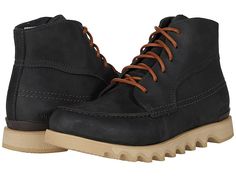 SOREL Kezar Moc Waterproof - Men's Boots : Coal/Brown Flora : Leather sourced from a tannery that achieved a Gold Rating from the Leather Working Group (LWG). This product is considered sustainable because it's been certified by one or more industry certifying organization for meeting at least one industry standard for environmental or socioeconomic impact. ; Take on unexpected downpours with the waterproof construction and extreme traction of the SOREL Kezar Moc Waterproof boots. Leather boots Casual High-top Steel Toe Waterproof Boots, Casual Leather Rain Boots For Outdoor Activities, Waterproof Work Boots For Outdoor Work In Fall, Insulated Moc Toe Boots For Walking, Waterproof Work Boots For Fall Outdoor Work, Casual Waterproof Boots With Reinforced Heel For Outdoor Work, Weatherproof Moc Toe Walking Boots, Weatherproof Moc Toe Boots For Walking, Weatherproof Moc Toe Boots For Outdoor Work