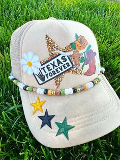 Our FAUX PATCH trucker hats are beautuful and look like just like embroidered patches without the price tag. This hat combines both faux and real oatches. Add a beaded hat charm for some extra bling! Country Style Adjustable Baseball Cap For Rodeo, Adjustable Country Style Baseball Cap For Rodeo, Trendy Adjustable Baseball Cap For Country Events, Country Style Adjustable Trucker Hat With Curved Brim, Trendy Adjustable Snapback Hat For Country Events, Country Style Snapback Hat, Fun Adjustable Trucker Hat For Country Events, Adjustable Fun Trucker Hat For Country Events, Trucker Snapback Hat For Country Events