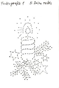 a drawing of a christmas tree made out of dots and snowflakes on white paper