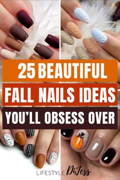 Wow! This post on fall nail designs did NOT disappoint. They're all so pretty!! I can't wait to get my nails done now. September Nails Designs Simple, Fall Professional Nails, Rust Manicure, Gel X Nail Fall Designs, Fall Time Nails Acrylic, Cute Fall Short Nail Designs, Gel Nail Inspo Fall, Fall Natural Nail Designs, Fall Nail Dip Designs