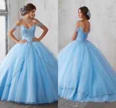 Sky Blue Ball Gown, Ball Gown Quinceanera Dresses, Blue Ball Gown, Ball Gowns Wedding Dress, Dress Quinceanera, Light Sky Blue, Blue Party Dress