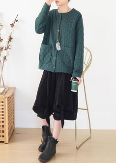 winter women blackish green warm quilted jacket cotton thick short coat - Omychic Tamarack Jacket, Silk Summer Dress, Womens Quilted Jacket, Kimono Design, Linen Cardigan, Spring Coat, Summer Linen Dresses, Winter Outerwear, Plus Size Coats