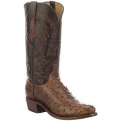 A traditional western style these  N1187-R3 Lucchese Men's Elgin Ostrich Western Boots  are a full quill ostrich boot with tonal stitching and is hand stained after construction for a unique finish.  13" Premium Leather Shaft  Full Quill Ostrich Leather Foot Hand Stained Tonal Stitching Leather Lining Single Stitch Welt Leather Sole  1.5" Heel Height Made or Assembled in USA N1187-R3 Lucchese Men's Elgin Ostrich Western Boots - Chocolate Ostrich Boots, Ostrich Leather, Pull On Boots, Stitching Leather, Men's Boots, Western Style, Western Wear, Western Boots, Western Fashion