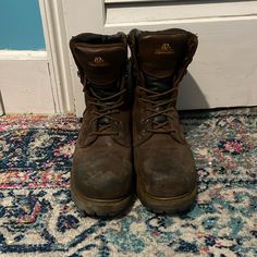 Chippewa Hightop Steel Toed Boots Mens 7.5 Women’s 9 - Slightly Worn But Not Worn Out. - Runs Slightly Big, They Are A Work Boot So They Are Meant To Be A Little Bit Bigger. - Has High Arch Support. - They Are A Heavier Boot Than Timberlands. Steel Toed Boots, Steel Toe Boots, Timberlands, Boots Mens, Work Boot, Cowboy Western, Western Cowboy Boots, Work Boots, Western Boots