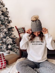 Soft sweatshirt in your choice of color.  Merry Christmas Ya Filthy Animal Transfer Merry Sweatshirt, Leopard Christmas, Merry Christmas Ya Filthy Animal, Ya Filthy Animal, Williamsburg Va, Winter Svg, Animal Sweatshirt, Filthy Animal, Christmas Crewneck