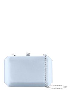 Classic Square Evening Bag, Luxury Box Bag With Chain Strap For Evening, Modern Silver Box Bag For Formal Occasions, Rectangular Clutch With Chain Strap For Events, Modern Square Clutch For Formal Occasions, Formal Blue Clutch With Chain Strap, Blue Formal Clutch With Chain Strap, Evening Rectangular Box Bag, Luxury Rectangular Clutch With Chain Strap