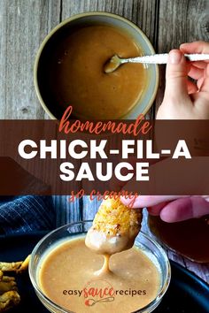 homemade chicken - fil - a sauce in a bowl with a spoon full of sauce