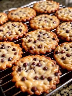 chocolate chip cookies cooling on the grill