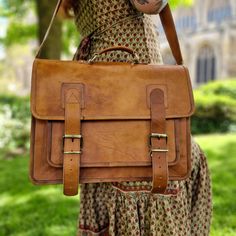 Beautiful Handmade Leather Satchel is made using age old traditional methods and created by traditional leather Artisans. 👜 Our bags are finished naturally, (not tanned so no nasty chemicals used) Over time the leather acquires a warm patina. They are lightly oiled but no residue is left on the bag  👜 Unique and vintage look to every bag  👜 As each of our bags are unique and handmade, the leather may vary slightly in colour     from bag to bag, this also applies to the inside fabric. 👜 The l Silk Gifts, Leather Artisan, Leather Satchel, Tan Leather, Gift Bag, Real Leather, Leather Handmade, Dust Bag, Classic Style