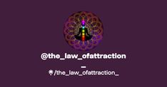 the law of attraction with an image of a person standing in front of a purple background