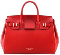 Red Rectangular Epsom Leather Bag, Red Epsom Leather Rectangular Bag, Elegant Saffiano Leather Bag With Palladium Hardware, Luxury Saffiano Leather Satchel With Handles, Formal Red Epsom Leather Bag, Chic Epsom Leather Bags With Handles, Modern Saffiano Leather Shoulder Bag With Handles, Modern Tan Satchel, Elegant Calf Leather Satchel With Handles