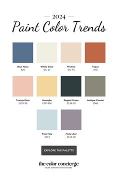 the color guide for paint colors and their names