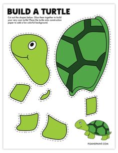 paper cut out of a turtle with pieces cut out to make it look like an animal