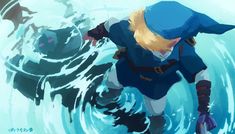 the legend of zelda is walking through water