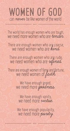 a poem written in pink and black with the words women of god