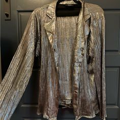 New W/O Tags. Never Worn. Bought For An Event And Changed My Mind Last Minute. Sells For $178, Asking $165. Size Xl. Elegant Metallic Top For Date Night, Plisse Set, Dressed In Lala, Change Me, My Mind, Last Minute, Womens Dresses, Tags, Silver