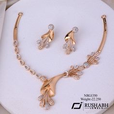 Diamond Rose Gold Necklace Set, Rose Gold Jewelry Set Indian, Rose Gold Jewelry Necklaces, Diamond Gold Necklace Set, Necklace Designs Gold Indian Fancy, Rose Gold Necklace Set Jewelry, Rose Gold Jewellery Set, Rose Gold Necklace Set Simple, Neckless Gold Jewelry Simple