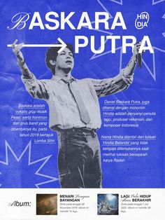 an advertisement for the film askrara putra with a man holding his arms in the air