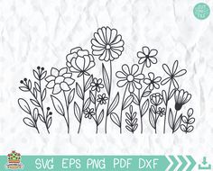 the flower garden svg files are available for use on crafts and papercrafting