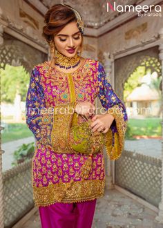 Buy Pakistani Designer Wear Mehndi Shalwar Kameez a Magnificent dress emblazoned with beautiful embroidery, dabka, and sequins. This dress is unique Bollywood Style Dabka Lehenga In Jamawar, Anarkali Brocade Traditional Wear With Dabka, Haris Shakeel Dresses, Traditional Jamawar Lehenga With Dabka, Traditional Drape Sharara With Dabka Work In Jamawar, Festive Jamawar Lehenga With Dabka Work, Traditional Drape Lehenga With Dabka In Jamawar, Semi-stitched Brocade Kurta With Dabka Work, Dabka Embroidered Jamawar Lehenga For Eid