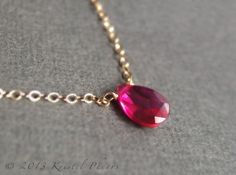 Ruby Necklace  silver or gold July birthstone by KrisPstudio, $30.00 Ruby Wire Wrapped Jewelry As Gift, Dainty Red Jewelry For Formal Occasions, Red Dainty Jewelry For Formal Occasions, Dainty Red Formal Jewelry, Minimalist Red Birthstone Jewelry, Minimalist Red Jewelry For Party, Dainty Red Birthstone Jewelry, Minimalist Red Party Jewelry, Red Dainty Birthstone Jewelry