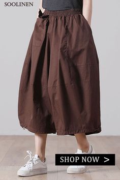 Chic Chocolate Elastic Waist Wide Leg Pants Trousers Cotton Clothing Aesthetics, Pattern Clothes, Wide Leg Pants Outfit, Leg Pants Outfit, Pant Women, Balloon Pants, Blue Suede Shoes, Black Pants Casual, Stylish Pants