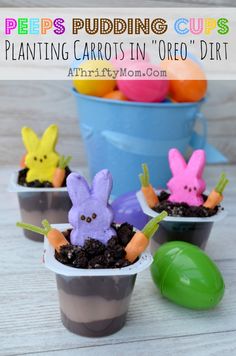 an instagram page with some little plastic easter bunnies in small flowerpots