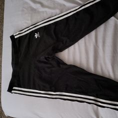 Never Worn, Adidas Brand Size Small Stretch Black Sweatpants With Three Stripes, Black Stretch Sweatpants With Three Stripes, Black Adidas Activewear For Loungewear, Adidas Black Sportswear Leggings, Casual Adidas Leggings, Black Adidas Stretch Sweatpants, Black Stretch Adidas Sweatpants, Adidas Black Casual Leggings, Casual Black Adidas Leggings