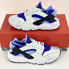 These Nike Air Huarache Sneakers Are Brand New! They Have Never Been Worn And Are In Perfect Condition. They Will Come In The Original Box. Style Code: Dh4439 100 It Will Be Shipped Out The Same Day It Is Ordered. Contact Me If You Have Any Questions Or Concerns And I Will Be Happy To Answer! We Offer Discounts On Bundles, So Be Sure To Check Out Our Store! :) Sporty White Lace-up Huaraches, Sporty White Huaraches With Round Toe, White Sporty Huaraches With Round Toe, White Lace-up Sporty Huaraches, White Lace-up Huaraches For Streetwear, Blue Sporty Sneakers With Vented Sides, Blue Sneakers With Vented Sides For Streetwear, Nike Low-top Huaraches For Running, Nike Sporty White Huaraches