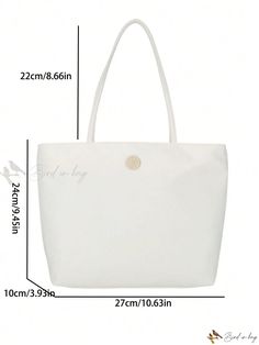 Bird in Bag - Stylish and Sophisticated Large-Capacity Square Bag: A Versatile Handbag Ideal for All Occasions, featuring Cross-Body and Shoulder Bag Options Large Capacity Canvas Shoulder Bag For Office, Elegant Canvas Bag With Adjustable Strap For Daily Use, Elegant Square Canvas Bag For Daily Use, Casual Summer Office Shoulder Bag, White Bags For Everyday, Casual Office Tote Shoulder Bag, White Casual Office Bag, Casual White Office Bag, Elegant Everyday Beach Bag With Large Capacity