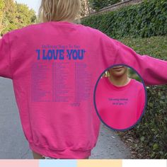 "Trendy sweatshirts, Ways to say I love you, Cute sweatshirt, Trendy crewneck, Top sellers, Best friend gift Beach Shirts: https://etsy.me/3rOIGBS Beach Sweatshirt: https://etsy.me/3pdRnVI Beach Hoodie: https://etsy.me/37eabgO OUR SIZING IS ADULT UNISEX. This means it will be larger than normal women's sizing.  Please see photos for size charts 🌻 Please read the full description:   This hoodie/sweatshirt sizing is NOT oversized.  You need to order at least 1-2 sizes larger for the extra baggy look in this photo.  (The normal sizing is UNISEX.) 🔔 Example: if you use size S choose between a size L or XL.  💡 HOW TO PLACE YOUR ORDER: 1. Please Check and Review all the Photos 2. Select your Shirt Color and Size from drop down menu 3. Choose your Quantity as much as you want 4. Click \"Add To Pink Band Merch Sweatshirt With Letter Print, Y2k Crew Neck Sweatshirt With Letter Print, Y2k Style Crew Neck Sweatshirt With Letter Print, Lightning Clothes, Trendy Sweatshirts, Love You Cute, Beach Hoodie, Clothes Y2k, Trendy Crewneck