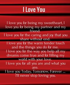 i love you poem with red background