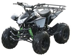 an atv with four wheelers is shown on a white background