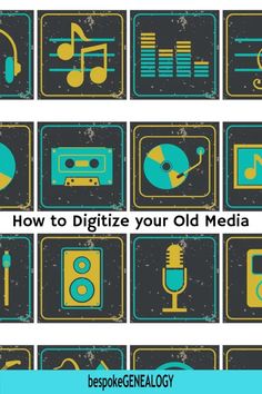 an old radio with music icons on it and the words how to digitize your old media