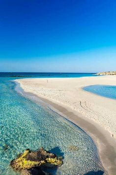 the water is crystal blue and clear at this beach