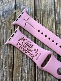 Faith Can Move Mountains Watch band Religious Bible Verse Christian iWatch Silicone Band Engraved 38mm 40mm 41mm 42mm 44mm 45mm Series 1-7 Cute Apple Watch Bands, Custom Apple Watch Bands, Personalized Wallet Card, Bands For Apple Watch, Faith Can Move Mountains, Matthew 17 20, Wallet Insert, Watch Engraving, All Band