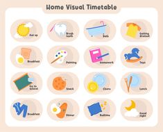 the home visual timetable is shown in this illustration