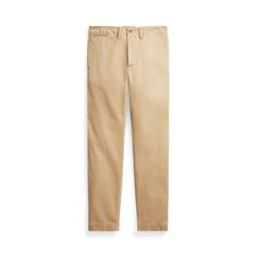 Trim-fitting pants with a straight leg. Made with cotton twill. Heavily washed for a worn-in faded look. Classic Tapered Leg Chinos With Five Pockets, Classic Mid-rise Chinos With Five Pockets, Classic Mid-rise Cotton Cargo Pants, Classic Mid-rise Cotton Work Pants, Classic Relaxed Fit Mid-rise Chinos, Classic Mid-rise Cotton Chinos, Classic Mid-rise Cotton Pants, Ralph Lauren Straight Leg Bottoms With Welt Pockets, Ralph Lauren Straight Leg Work Bottoms