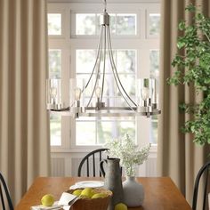 a dining room table with fruit on it