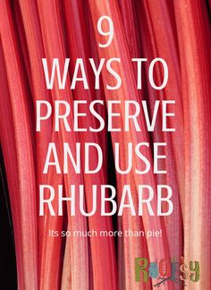 the words 9 ways to preserve and use rhubarb