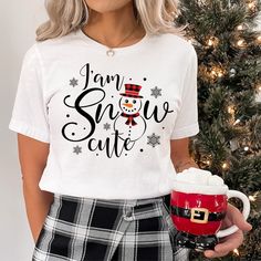 I am Snow Cute Fun Winter Snowman Holiday T-Shirt Tee Ideas, Snowman Shirt, Winter Snowman, Christmas 2024, Christmas Tshirts, Christmas Fun, Holidays, Stars, Christmas