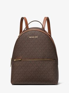 Sheila Medium Logo Backpack Set Life, Michael Kors Backpack, Backpack Free, Michael Kors Outlet, Media Logo, Wedge Pumps, Signature Print, Zip Pouch, Stylish Bag