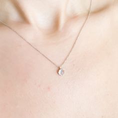 14k White Gold Moonstone Necklace / Moonstone Jewelry / Sterling Silver Necklace / Dainty necklace / Necklaces for Women / Gifts For Her ➤ PRODUCT FEATURES; ✔ Made to Order ✔Moonstone diameter is 5mm ✔ Gold Kt: 925k Sterling Silver, 14k White Gold, 14K Yellow Gold, 14k ✔ Gold Color Options: Rose Gold, Yellow Gold, White Gold ✔ Ready to Ship in 3-5 Business Days ➤PERSONALIZATION ✔Please select your desired material and length from the menu.. ➤SHIPPING ✔SHIPPING TIME to US is 2-6 days; 5-12 days t White Moonstone Necklace With Delicate Chain, White Moonstone Necklace With Adjustable Chain, Dainty White Moonstone Necklace, Elegant Moonstone Healing Necklaces, Sterling Silver Necklace Dainty, Silver Moonstone Moon-shaped Crystal Necklaces, Girls Trip Gifts, Women Gifts, Jewelry Sterling Silver