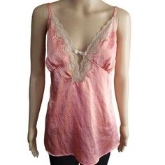 Maidenform Camisole, pink Polka Dot, Size XL  | eBay Casual Pink Sleep Tank Top, Pink Feminine Tank Top With Lace Trim, Feminine Pink Tank Top With Lace Trim, Pink Tank Top For Daywear, Pink Tank Top For Day Wear, Pink Lace Trim Camisole Top, Pink Sleeveless Sleep Camisole, Pink Sleeveless Camisole For Loungewear, Pink Lace Trim Tank Top