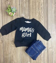 Brianna Mama's Girl Black Long Sleeve Shirt – Rusty Soul The Cheetah, Girls Wear, Cheetah Print, Black Long Sleeve