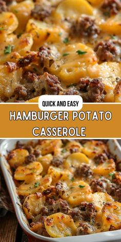 an easy hamburger potato casserole recipe with cheese and meat