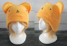 These gold lion hats are made of fleece and fabric paint. ⫸ Perfect for: fans, cold weather, costumes, or conventions. Very warm! ⫸ Size: Fits anyone age 5+, one size fits most. Circumference about 24-25 in. ⫸ Care instructions: I recommend hand wash but should be fine in machine wash cold. Kidcore Accessories, Y2k Hats, Anime Hats, Lion Hat, Sakura Card Captor, Card Captor Sakura, Gold Lion, Fleece Hat, Scene Fashion