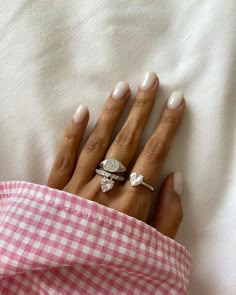 Weird Jewelry, Pretty Gel Nails, Cute Gel Nails, Nail Ring, Jewelry Fashion Trends, Neutral Nails, August 17, Style Clothes, Classy Nails