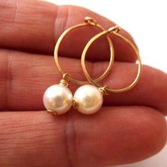 Genuine Akoya White Pearl Charm - 14k Gold Wire Wrapping - Bracelet Charm - Hoop Earrings Charm - Handmade Jewelry - Venexia Jewelry 14k Yellow Gold Filled Round Pearl Earrings, Small Hoop Pearl Earrings In Yellow Gold, Classic Gold Hoop Pearl Earrings, Small Hoop Yellow Gold Pearl Earrings, Classic Gold Hoop Earrings With Pearl Charm, Yellow Gold Pearl Small Hoop Earrings, Classic Gold Hoop Earrings With Pearl Drop, Gold Round Pearl Earrings For Everyday, Everyday Round Gold Pearl Earrings