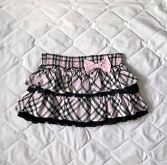 Gyaru Skirt, Pink And Black, Skirt, Bed, Pink, White, Black